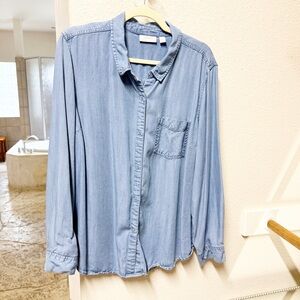 EcoThreads Light Blue Denim Button Down Shirt 1X